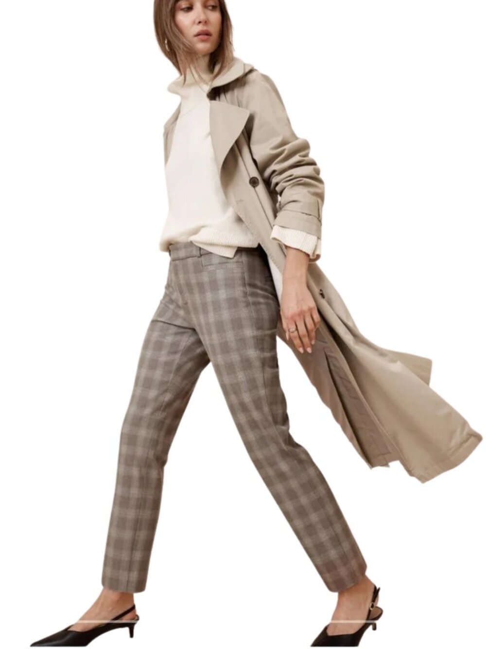 Banana Republic Women's Sloan Slim High-Rise Ankle Glen Plaid Pants Size 0 NWOT
